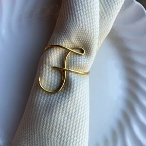 Personalized Initial Napkin Rings, Aluminum Wire Scarf Slide