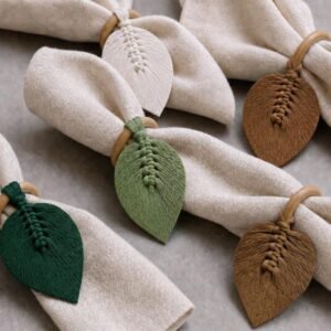 Boho Macrame Leaf Napkin Ring