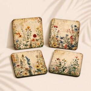 Wildflower Coaster Set of Coasters Cork(Set of 4)